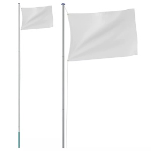 vidaXL, vidaXL Fahnenmast Teilbar Silbern 6,23 m Aluminium, vidaXL Fahnenmast Teilbar Silbern 6,23 m Aluminium