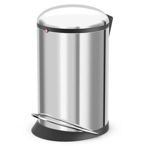 Hailo, Mülleimer 12 l Hailo Harmony M (Ø x H) 163 mm x 465 mm Silber Fuß-Tretmechanik 1 St., Hailo Rostfreier Stahl Pedalbehälter 34,4 x 46,5 cm Silber