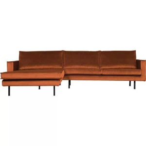 mutoni casual, Ecksofa mit Longchair Rodeo Links Rust, Ecksofa Rodeo mit Longchair Links Velvet Rust 300x155