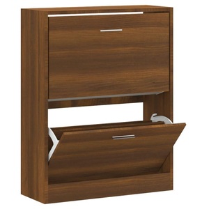 vidaXL, vidaXL Schuhschrank Braun Eichen-Optik 63x24x81 cm Holzwerkstoff, vidaXL Schuhschrank Braun Eichen-Optik 63x24x81 cm Holzwerkstoff