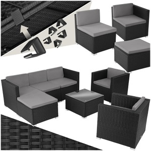 TecTake, Rattan Lounge Lignano mit 2 Sesseln Rattan Lounge Lignano mit 2 Sesseln