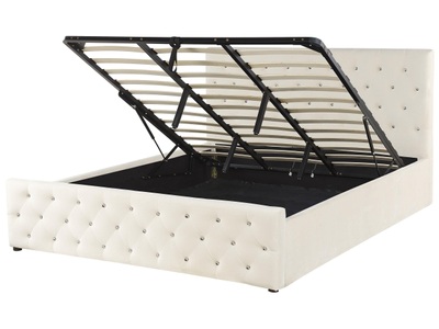 Beliani, Bett mit Lattenrost aus Samtstoff Glamourös AMIENS Bett mit Lattenrost aus Samtstoff Glamourös AMIENS