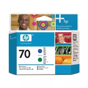 Hewlett-Packard, Hewlett-Packard HP Druckkopf Nr. 70 (C9408A) BK, G, HP 70 Original Druckkopf C9408A Blau, Grün Multipack 2 Stück