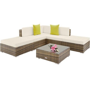 TecTake, Rattan Lounge mit Aluminiumgestell Paris Rattan Lounge mit Aluminiumgestell Paris