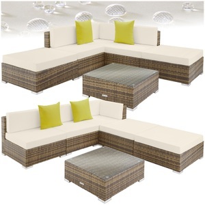 TecTake, Rattan Lounge mit Aluminiumgestell Paris Rattan Lounge mit Aluminiumgestell Paris