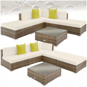 TecTake, Rattan Lounge mit Aluminiumgestell Paris Rattan Lounge mit Aluminiumgestell Paris