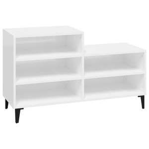 vidaXL, vidaXL Schuhregal Hochglanz-Weiß 102x36x60 cm Holzwerkstoff