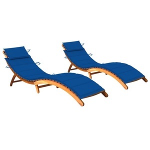 vidaXL, vidaXL Sonnenliegen 2 Stk. mit Auflagen Massivholz Akazie