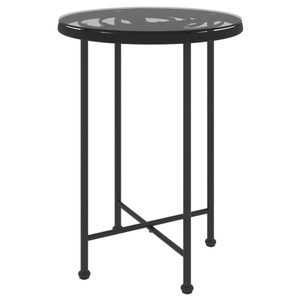 vidaXL, vidaXL Esstisch Schwarz Ø55 cm Hartglas und Stahl