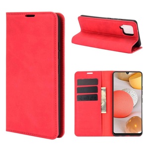 Cover-Discount, Galaxy A42 - Seidige Stand Flip Case Hülle rot