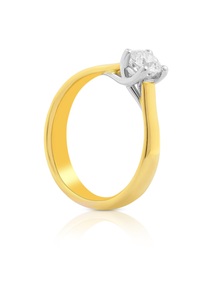 MUAU Schmuck, Solitaire Ring Diamant 0.25 Ct Gold 750 Damen Gold 52, MUAU Schmuck - Solitaire Ring Diamant 0.25 ct Gold 750, 52, Multicolor