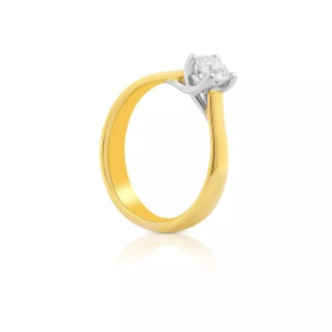MUAU Schmuck, Solitaire Ring Diamant 0.25 Ct Gold 750 Damen Gold 52, MUAU Schmuck - Solitaire Ring Diamant 0.25 ct Gold 750, 52, Multicolor