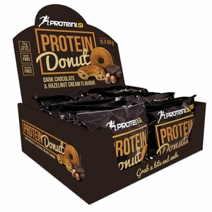 Proteini.ch, PROTEINI.SI PROTEIN DONUT 15x60gr, Dark Chocolate & Hazelnut Cream, Protein Donut Dark Chocolate Hazelnut Cream 15x60g