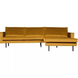 mutoni casual, Ecksofa mit Longchair Rodeo Rechts Ochre, Ecksofa Rodeo mit Longchair rechts Velvet Ocker 300x155