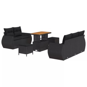 vidaXL, VidaXL - Garten-sofa poly-rattan, One Size, Schwarz, VidaXL - Garten-sofa poly-rattan, One Size, Schwarz