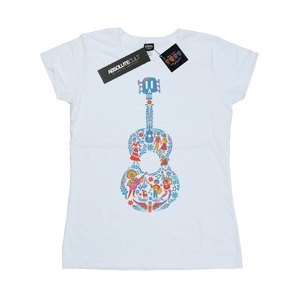 Disney, Coco Guitar Pattern Tshirt Damen Weiss S