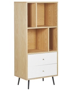 Beliani, Bücherschrank aus MDF-Platte Modern RICHMOND Bücherschrank aus MDF-Platte Modern RICHMOND, Beliani - Bücherschrank aus MDF-Platte Retro RICHMOND, One Size, Light Beige