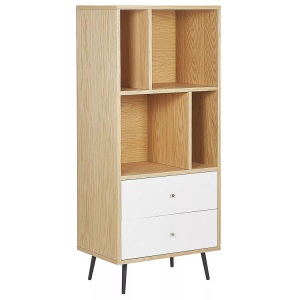 Beliani, Bücherschrank aus MDF-Platte Modern RICHMOND Bücherschrank aus MDF-Platte Modern RICHMOND, Beliani - Bücherschrank aus MDF-Platte Retro RICHMOND, One Size, Light Beige