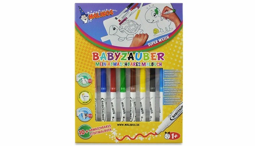 Malinos, Malinos Filzstifte Babyzauber mit, Malinos Fasermaler Babyzauber mit Malbuch