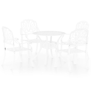 vidaXL, vidaXL 5-tlg. Bistro-Set Aluminiumguss Weiß, 
