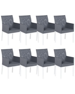 Beliani, Beliani Gartenstuhl Aluminium grau 8er Set BACOLI, Beliani - Set mit 8 Stühlen aus Polyester Modern BACOLI, One Size, Spacegrau