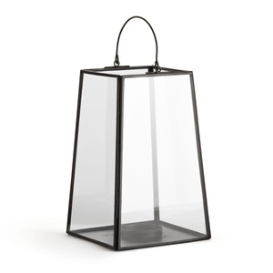 LA REDOUTE INTERIEURS, Windlicht Uyova aus Glas und Metall, La Redoute Intérieurs - Windlicht Uyova, One Size, Schwarz