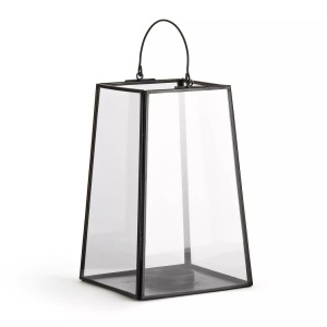 LA REDOUTE INTERIEURS, Windlicht Uyova aus Glas und Metall, La Redoute Intérieurs - Windlicht Uyova, One Size, Schwarz