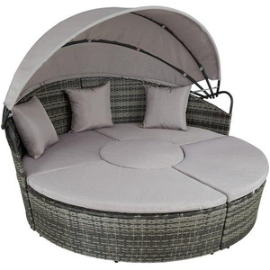 TecTake, Rattan Sonneninsel Santorin Rattan Sonneninsel Santorin, Tectake - Rattan Sonneninsel Santorin, One Size, Grau