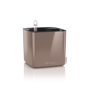Lechuza, Lechuza Pflanzentopf CUBE Glossy Braun, Lechuza Pflanzentopf CUBE Glossy Braun