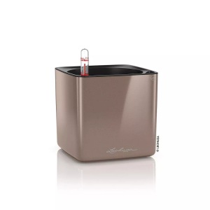 Lechuza, Lechuza Pflanzentopf CUBE Glossy Braun, Lechuza Pflanzentopf CUBE Glossy Braun