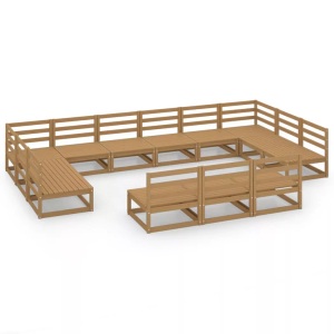 vidaXL, vidaXL 13-tlg. Garten-Lounge-Set Massivholz Kiefer, vidaXL 13-tlg. Garten-Lounge-Set Massivholz Kiefer
