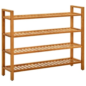 vidaXL, vidaXL Schuhregal mit 4 Etagen 100x27x80 cm Massivholz Eiche