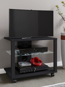 VCM, Holz TV Lowboard Rollen Fernsehschrank mobil Rack Konsole Möbel Fernsehtisch Fernseh Phono Glas Folas M Holz TV Lowboard Rollen Fernsehschrank mobil Rack Konsole Möbel Fernsehtisch Fernseh Phono Glas Folas M, MID.YOU Lowboard 60/45/41 cm , Folas , Schwarz , Glas , 60x45x41 cm , melaminharzbeschichtet,Nachbildung , stehend, In verschiedenen Grössen erhältlich, in verschiedenen Holzdekoren erhältlich , 000657031614