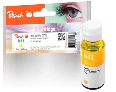Peach, Peach Tintenbehälter gelb kompatibel zu HP 1VU28AE, 31 y, Peach Tinte HP 31 (1VU28AE) Yellow
