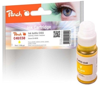 Peach, Peach Tintenbehälter gelb kompatibel zu Canon GI-40/50Y, Peach Tinte Canon GI-40/50 Yellow