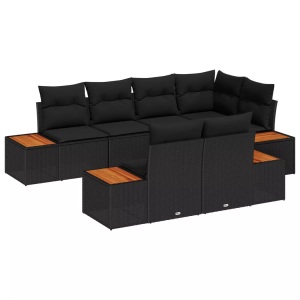 vidaXL, VidaXL - Garten-sofa poly-rattan, One Size, Schwarz