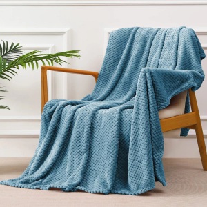 Alopini, Alopini - Kuscheldecke Superweiche und warme Fleecedecke für Sofa, Couch Bett mit Waffelmuster, kuschelige & gemütliche Decke, One Size, Blau