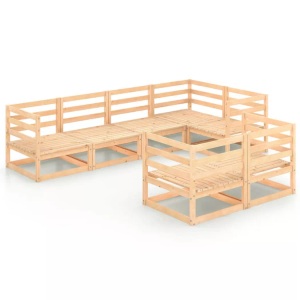 vidaXL, vidaXL 7-tlg. Garten-Lounge-Set Massivholz Kiefer