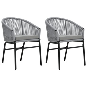 vidaXL, vidaXL Gartenstühle 2 Stk. Anthrazit PVC Rattan