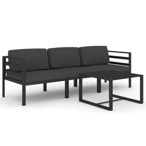 vidaXL, vidaXL 4-tlg. Garten-Lounge-Set mit Kissen Aluminium Anthrazit