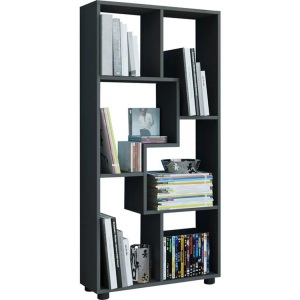 MID.YOU, MID.YOU Standregal 60/119/20 cm schwarz , Blina , Holzwerkstoff , 60x119x20 cm , melaminharzbeschichtet,Nachbildung , 000657013906, VCM - Holzregal stehend | platzsparendes Regal Maße: H. 119 x B. 60 T. 20 cm Elegantes Aufbewahrungsregal Bücherregal Raumteiler, One Size, Schwarz