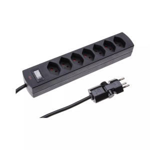 MH Safety-Line, MH Safety-Line 114969 Steckdosenleiste mit Schalter 7fach Schwarz, Max Hauri Steckdosenleiste Safety-Line 7x T13