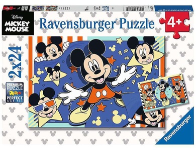 RAVENSBURGER SPIELEVERLAG, Film ab! (Puzzle), Ravensburger Kinderpuzzle 05578 - Film ab! - 2x24 Teile Disney Puzzle für Kinder ab 4 Jahren