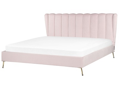 Beliani, Bett mit Lattenrost aus Samtstoff Modern MIRIBEL Bett mit Lattenrost aus Samtstoff Modern MIRIBEL