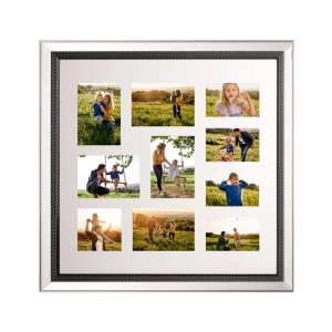 Beliani, 10er-Fotorahmen aus Glas Modern DALABA 10er-Fotorahmen aus Glas Modern DALABA, Beliani - Fotorahmen aus Glas Glamourös DALABA, One Size, Antikes Silber