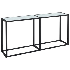 vidaXL, vidaXL Konsolentisch Weiß Marmor-Optik 160x35x75,5 cm Hartglas