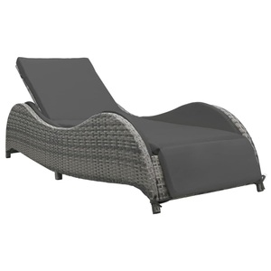 Diverse Hardware, Sonnenliege mit Auflage Poly Rattan Anthrazit, vidaXL Sonnenliege mit Auflage Poly Rattan Anthrazit