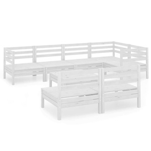 vidaXL, vidaXL 8-tlg. Garten-Lounge-Set Massivholz Kiefer Weiß