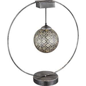 mutoni light, Solarleuchte Metall silber antik LED, Solarleuchte Metall silber antik LED