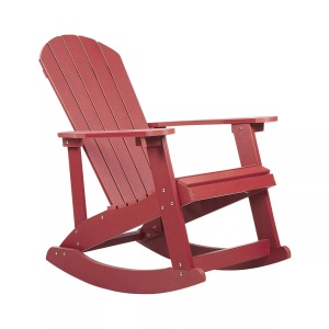 Beliani, Schaukelsessel aus Kunstholz Klassisch ADIRONDACK Schaukelsessel aus Kunstholz Klassisch ADIRONDACK, Beliani - Garten-Schaukelstuhl aus Kunstholz Klassisch ADIRONDACK, One Size, Rot Bunt